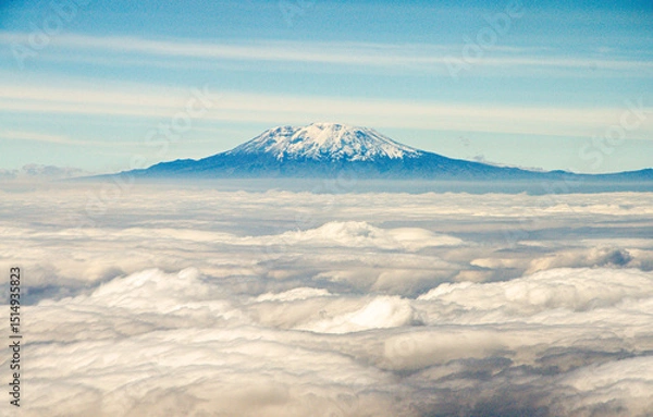 Fototapeta vue du Kilimandjaro depuis un avion