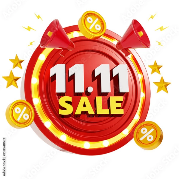 Fototapeta 11.11 flash sale Promotion 3D Rendering