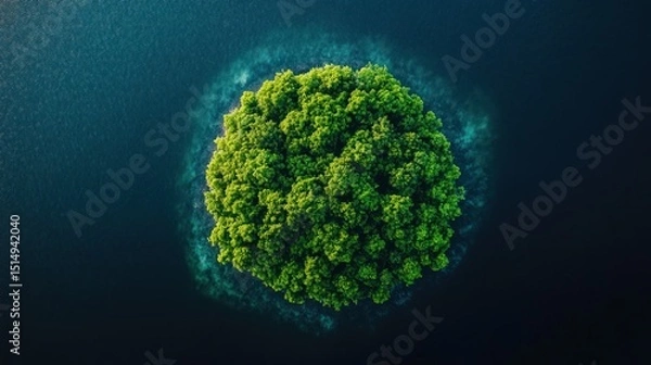 Obraz Lush island in the deep blue sea