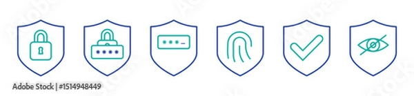Obraz Privacy Protection Shield Lock Icon, shield security padlock icon, digital protection lock icon, encrypted shield padlock vector, cyber security shield icon