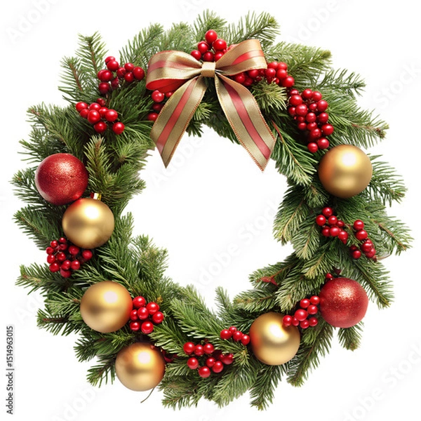 Obraz Christmas wreath on transparent background