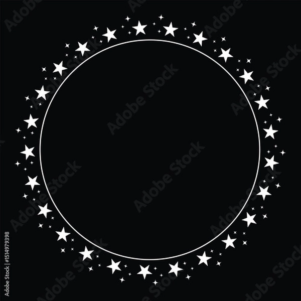 Fototapeta Starry Circle Frame with stars 
