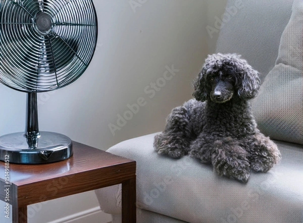 Fototapeta poodle in home