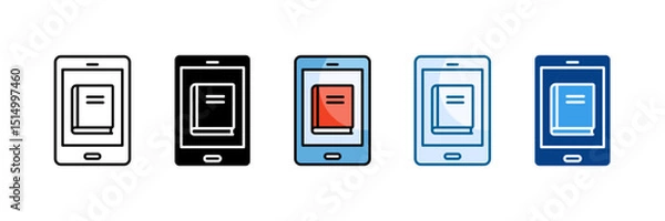 Obraz E-Book Icon Set Multiple Style Collection