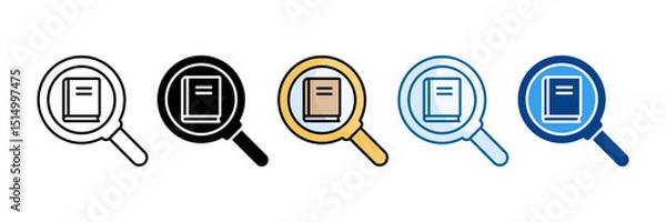 Obraz Book Search Icon Set Multiple Style Collection