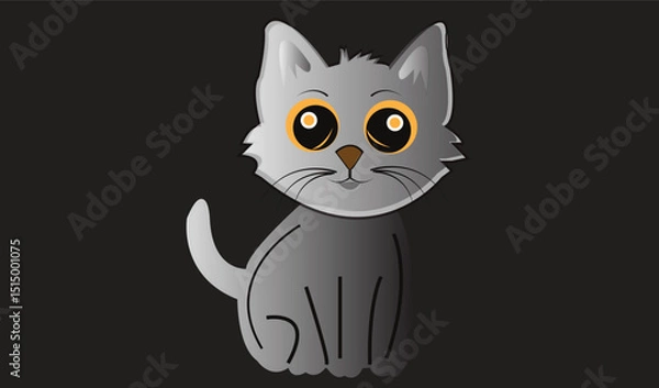Obraz Cat emoji icon vector image.