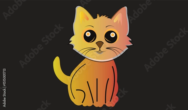 Obraz Cat emoji icon vector image.