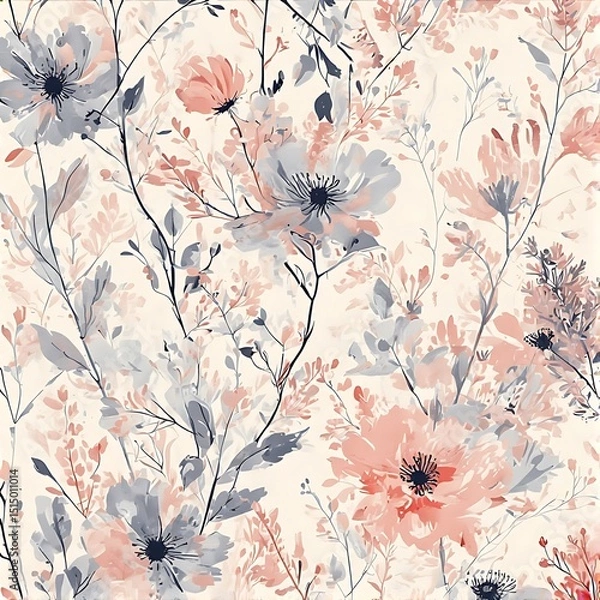 Obraz Abstract pastel floral design with botanical elements