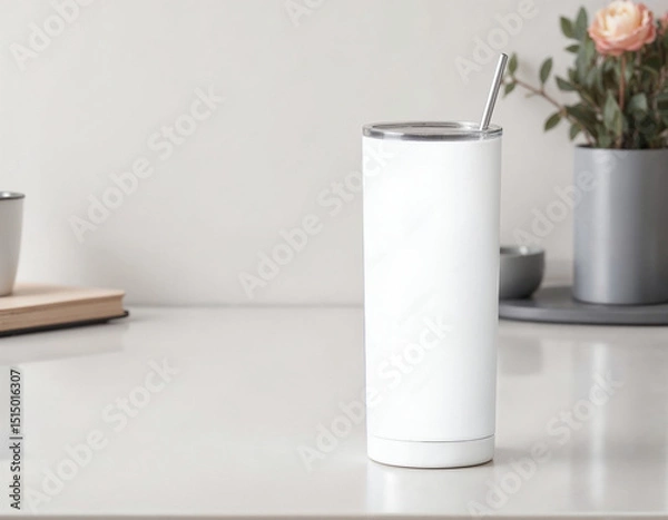 Obraz Versatile 20oz Blank White Tumblers in Rustic and Bright Settings