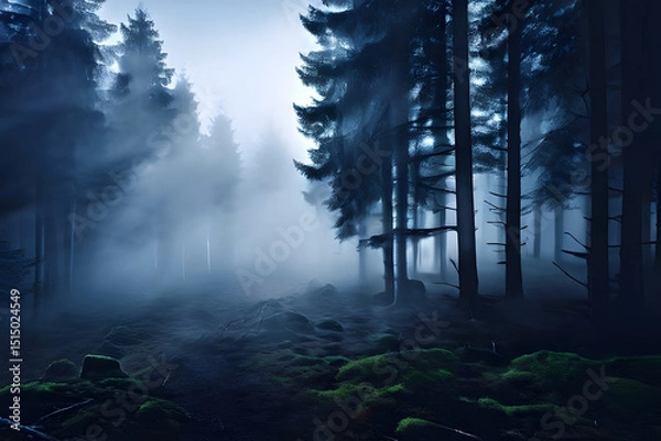 Fototapeta fog in the forest