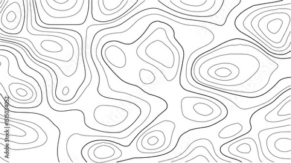 Fototapeta Topographic Terrain Pattern with Organic Landscape Lines and Earthy Tones, Capturing the Look and Feel of Traditional Wilderness Navigation Maps from the Past.