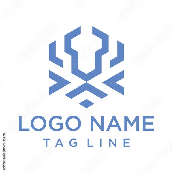 Fototapeta A modern, geometric logo with a tech-inspired abstract shape, ideal for startups, apps, or digital businesses.