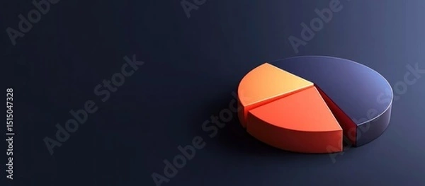 Fototapeta 3D Pie Chart Data Visualization: Business Analytics and Infographics