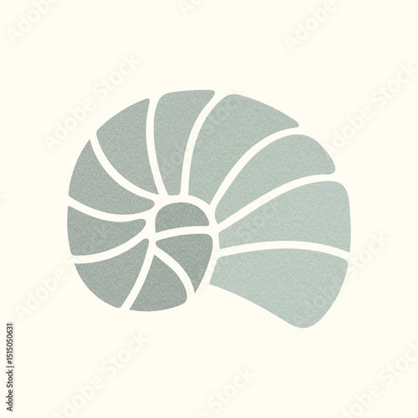 Obraz Abstract shell shape silhouette icon with texture. Seashell organic shape. Great for nature branding, summer graphics, natural cosmetics packaging, coastal decor, eco packaging, logo, interior print