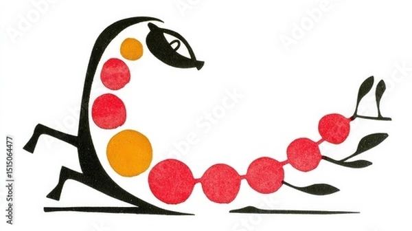 Fototapeta Vibrant Abstract Art with Bold Shapes and Colors Representing Nature and Movement