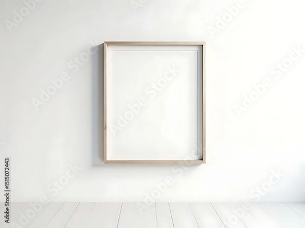 Obraz Blank frame mockup on clean neutral wall with natural lighting