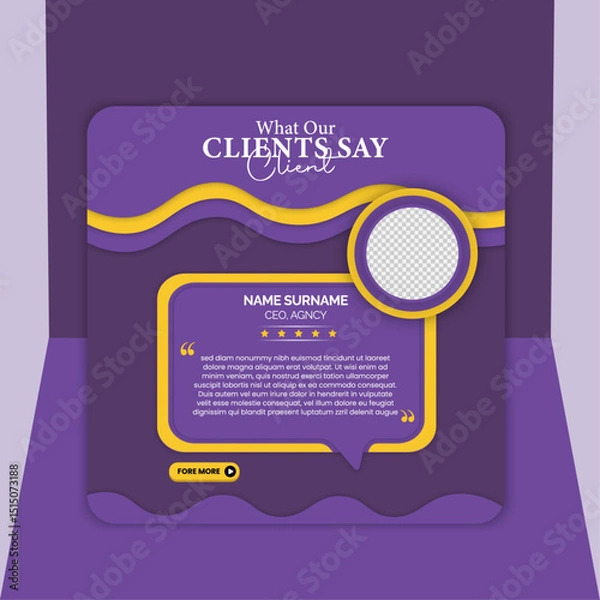 Obraz Modern Client Testimonial Social Media Post Template