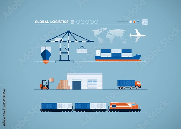 Fototapeta Global Transportation Concept