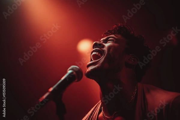 Obraz Passionate Singer on Stage