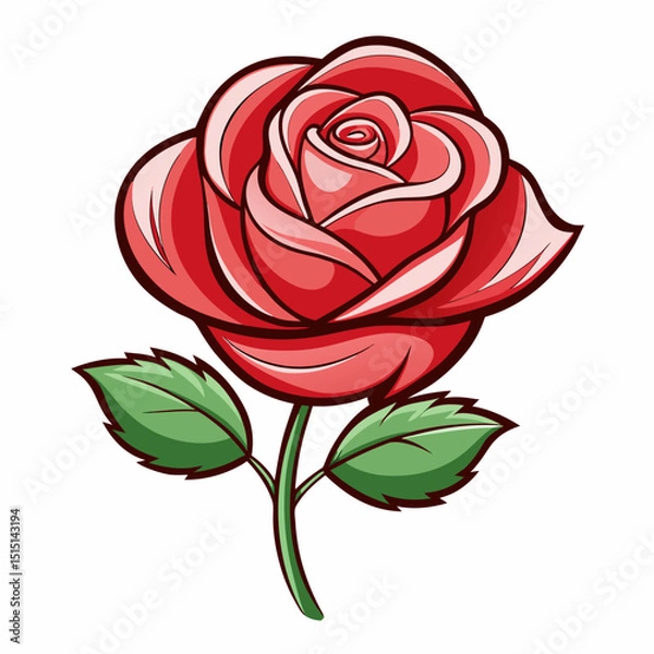 Obraz red rose isolated on white