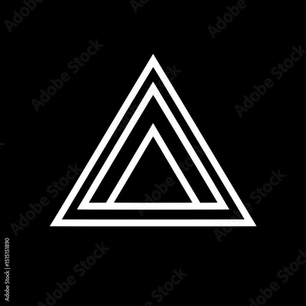 Fototapeta Black and White SVG of a Minimal Triangle