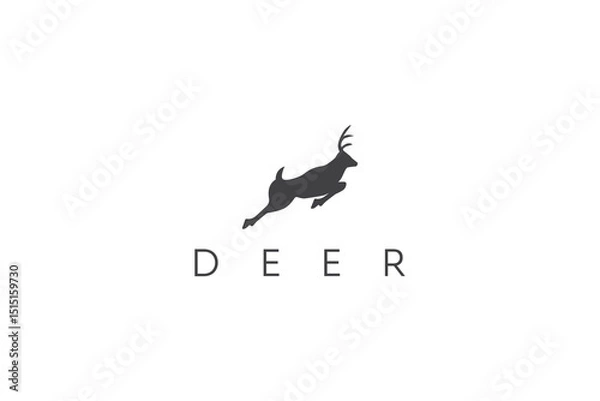 Obraz Creative deer logo vector. Simple deer jumping logo vector.