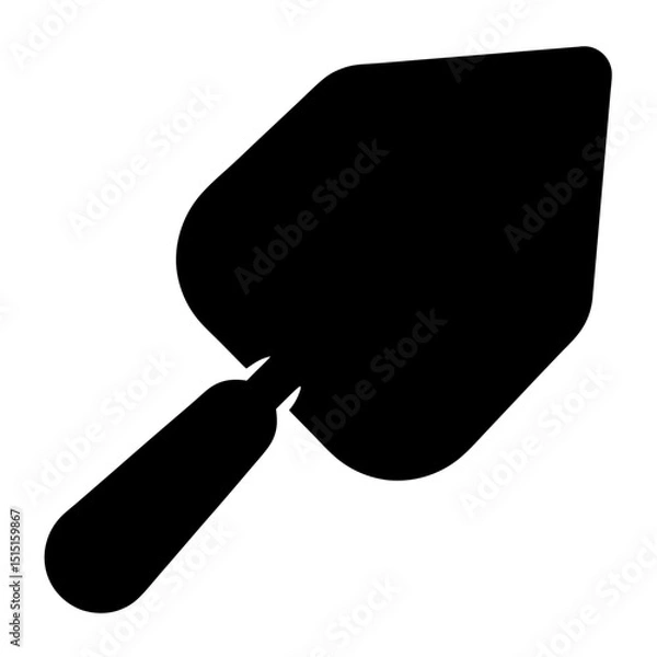 Obraz A simple silhouette illustration of a builder's trowel, a common construction tool