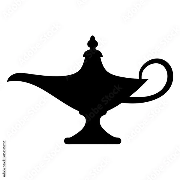 Obraz Elegant silhouette of an antique Aladdin lamp casting magical aspirations
