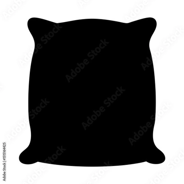 Obraz Black pillow silhouette with smooth curves and simple design in solid shape