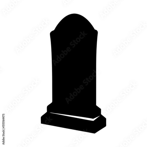 Obraz Silhouette of a grave marker or tombstone as a symbol of mourning