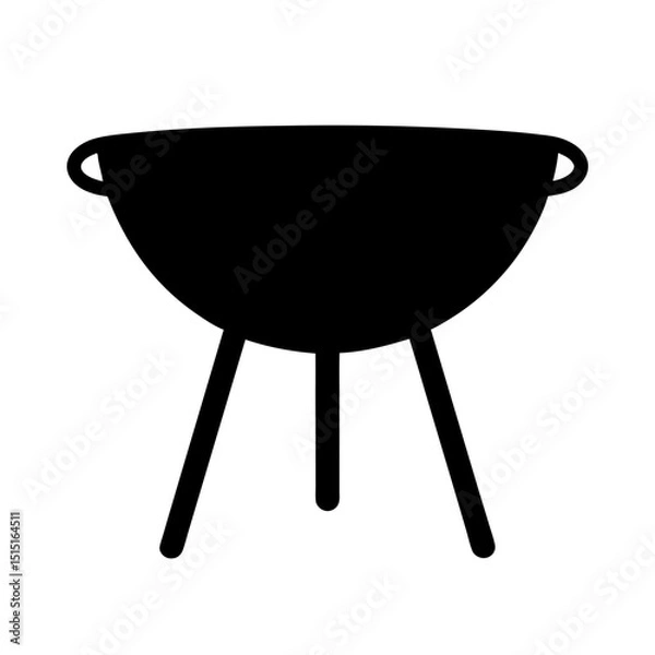 Obraz Simple black silhouette of a barbecue grill on three legs design