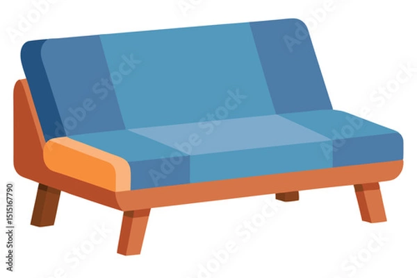 Fototapeta blue sofa isolated on white