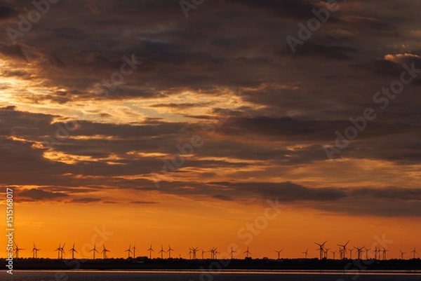 Obraz Sonnenuntergang auf der Elbe