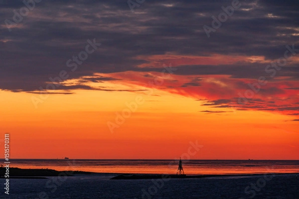 Obraz Sonnenuntergang auf der Elbe