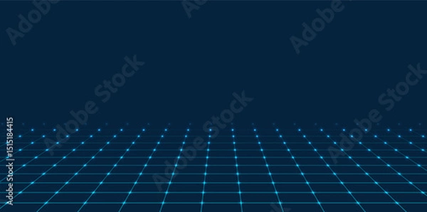 Fototapeta Wireframe landscape. perspective grid background