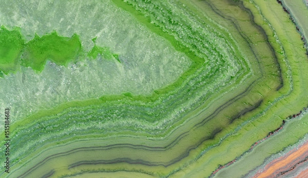 Fototapeta green and yellow agate structure macro