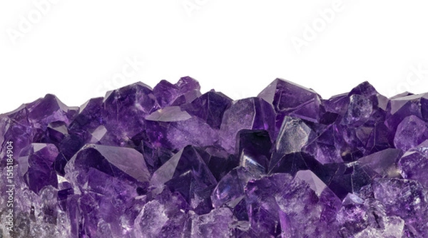Obraz intense violet large druse of amethyst crystals on white background