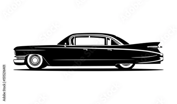 Obraz Vintage Car Silhouette Black & White