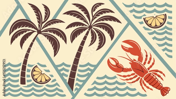 Obraz seamless pattern with palm trees