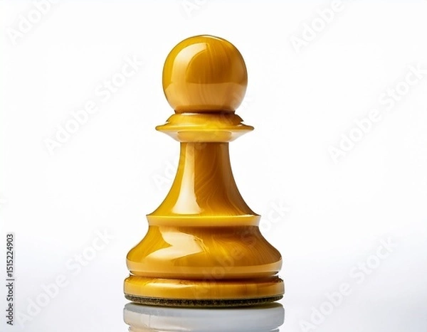 Obraz yellow chess pawn game piece strategy isolated on a white background