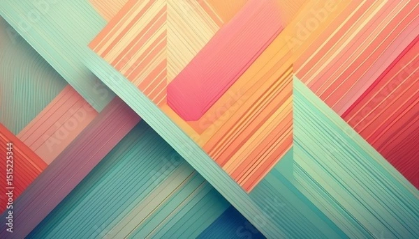 Fototapeta abstract pastel geometric design featuring diagonal lines and shapes