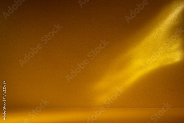 Fototapeta Golden Background with Sunlight and Caustic Light Patterns
