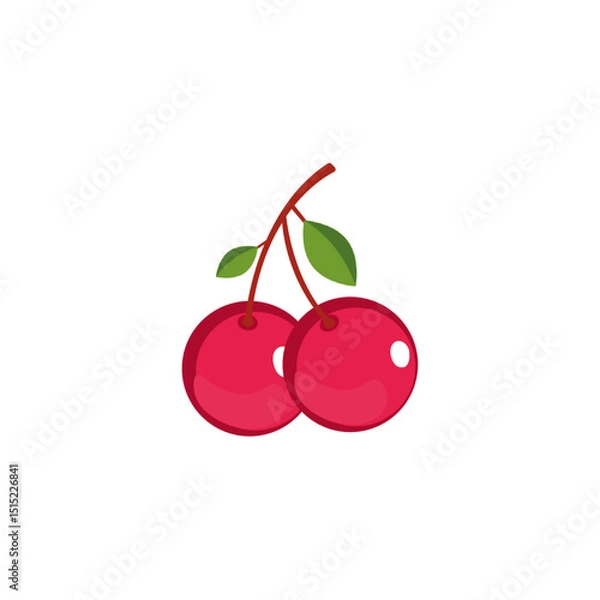 Obraz cherries on white background