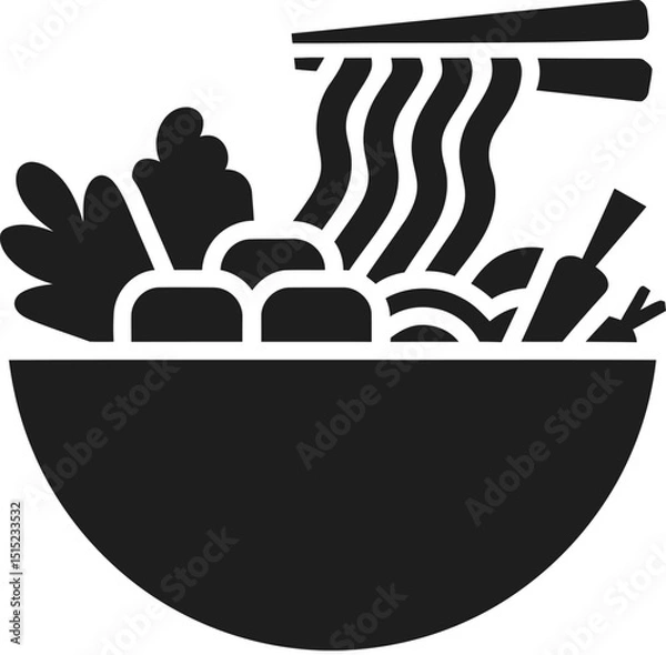 Fototapeta Noodles with Chopsticks Icon