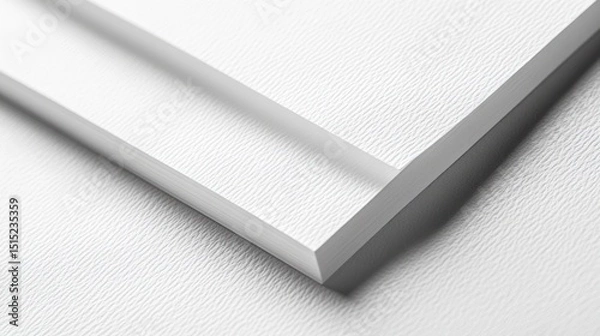 Fototapeta Close-up of two white textured sheets of paper overlapping.