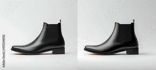 Obraz Classic Chelsea Boot on Solid Backdrop for Stylish, Versatile, and Timeless Footwear Display