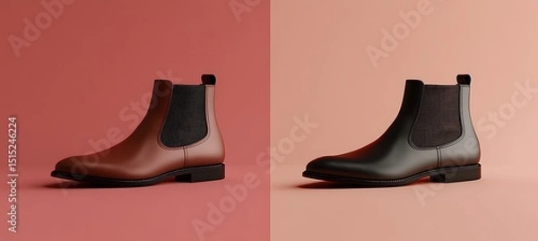 Obraz Classic Chelsea Boot on Solid Backdrop for Stylish, Versatile, and Timeless Footwear Display