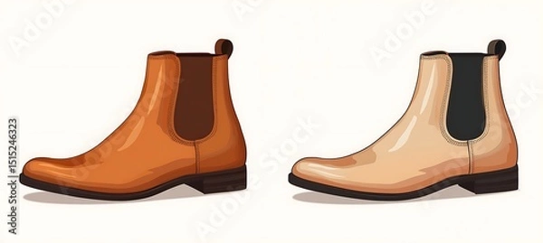 Obraz Classic Chelsea Boot on Solid Backdrop for Stylish, Versatile, and Timeless Footwear Display
