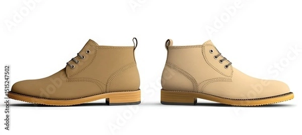 Fototapeta Classic Desert Boot with Clean Solid Backdrop for Easy Customization and Styling