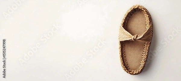 Obraz Classic Espadrille Wedge with Clean Background – Perfect Summer Shoe for Stylish Comfort